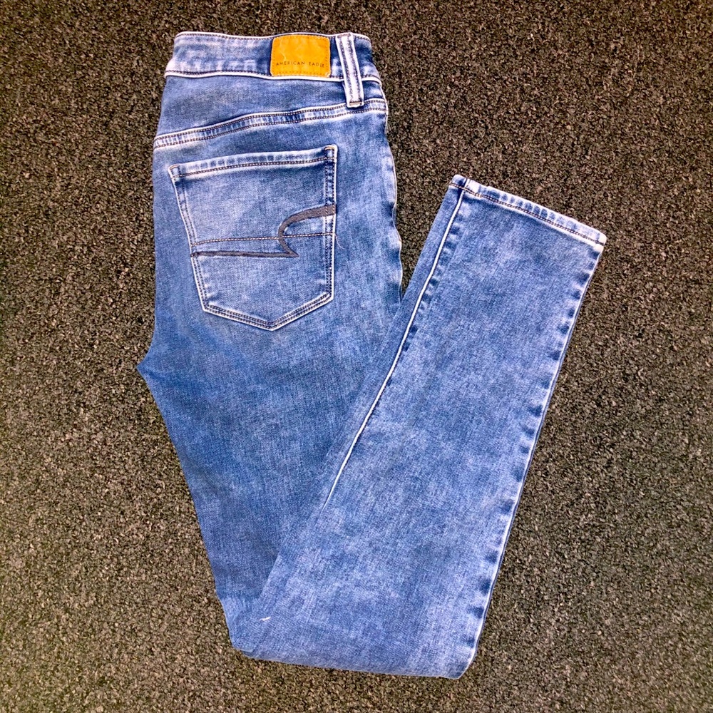 Acid Wash Super Stretch AE Skinny Jeans